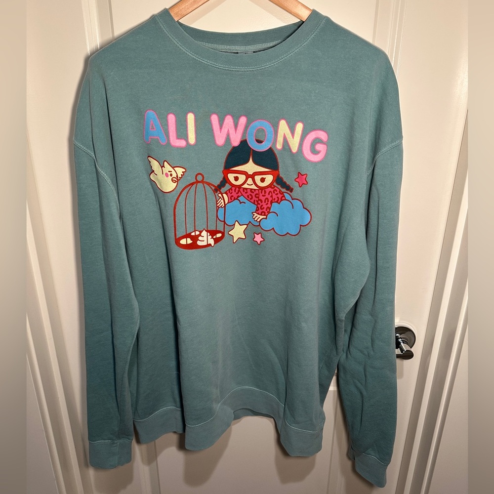 ALI WONG - Comedy Tour Pullover Sweatshirt, 2XL, Teal Green - Picture 9 of 10